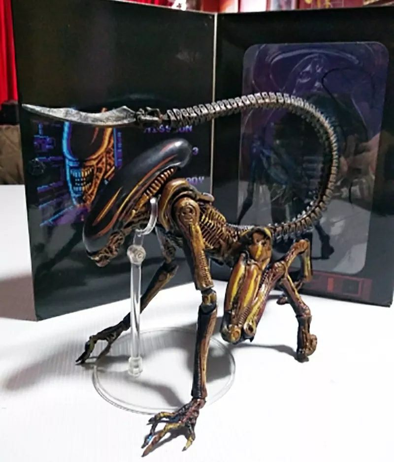 Neca figura de alienígena, figura de ação colecionável com grânulos de