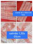 Renda manual cor salmão muito bonita. Quatro tiras branco Conjunto 19€