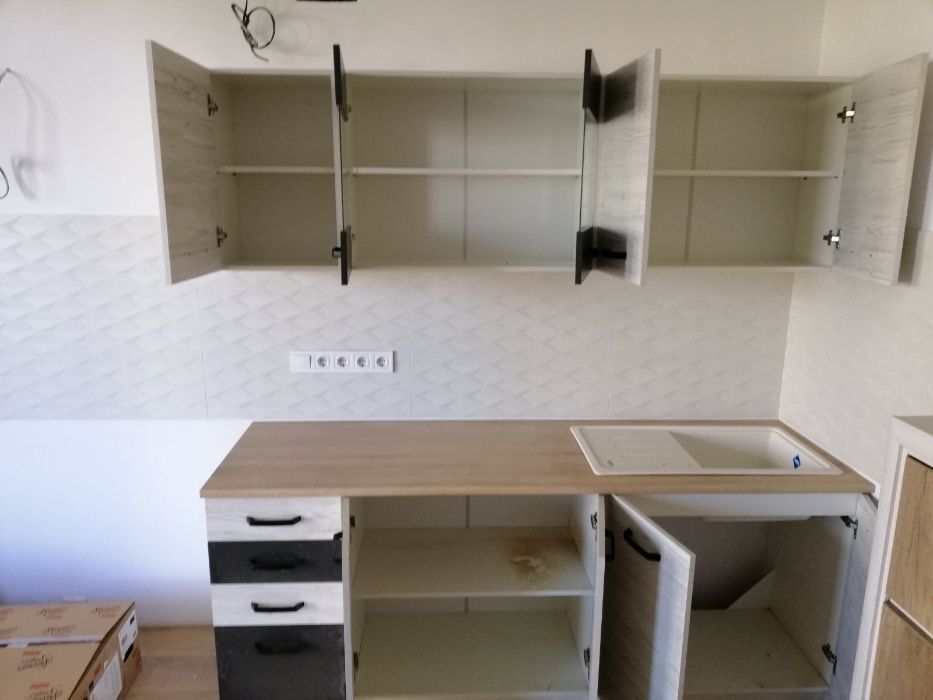 Кухня в наличии Серая современная 2 метра КОМПЛЕКТ со склада