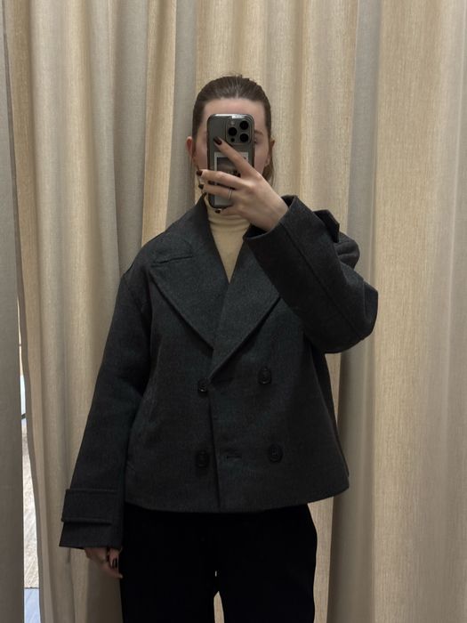 коротке двобортне пальто ZARA