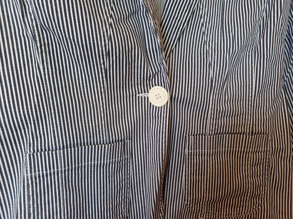 Damski żakiet marynarka paski bawełna