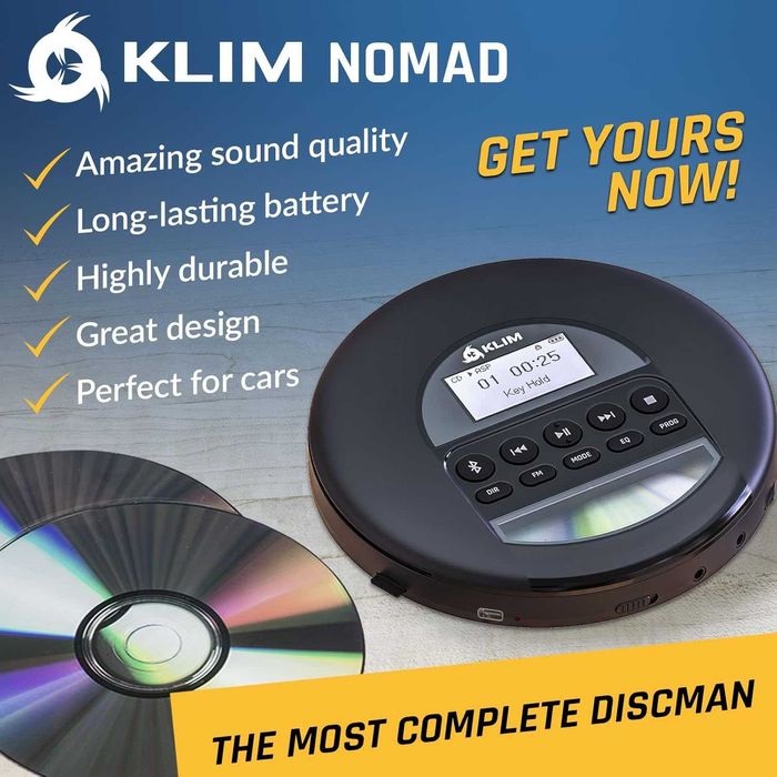 Discman Przenośny odtwarzacz CD KLIM Nomad Bluetooth MP3 CD CZARNY