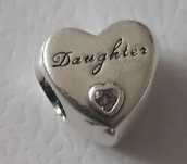 PANDORA Charm SERCE Daughter Srebro oryginalna
