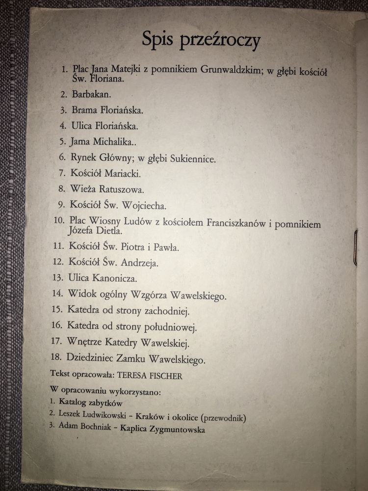 Kolekcja slajdow o Krakowie, wyd 1989
