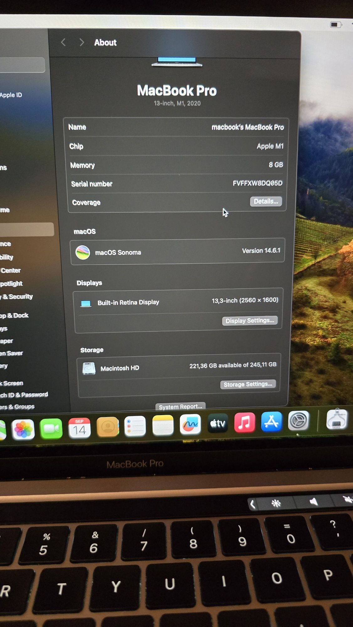 MacBook Pro M1 256GB Touchbar c/ NOVO. Troca/retoma. Teclado PT-P