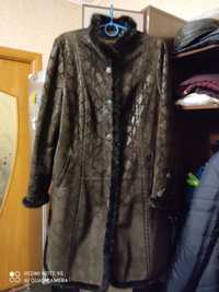 Женское пальто с натуральной замши