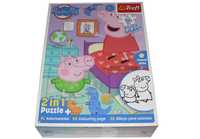 Puzzle Gigant 2 w1 36 elementów 48x67 cm + kolorowanka ŚWINKA PEPPA