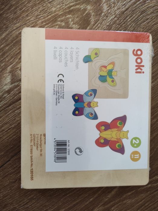 Метелик бабочка пожарна машина дерев'яна пазл іграшки дитячі  Goki