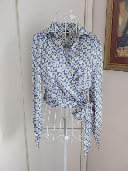 Blusa de trespasse | multicor | manga comprida | Shein | Tamanho S