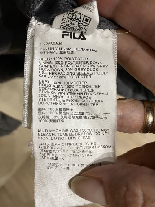 Натуральний пуховик, куртка, пальто Fila