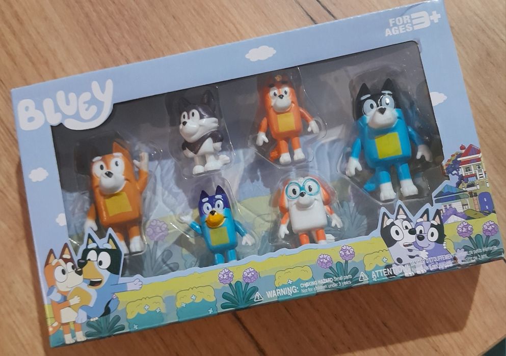 Bluey i Bingo zestaw figurek - 6 SZT rodzina i przyjaciele Bluey Bingo
