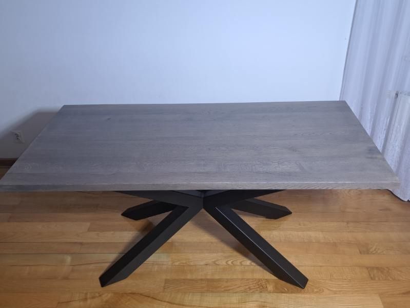 Stół  loft dębowy blat szary