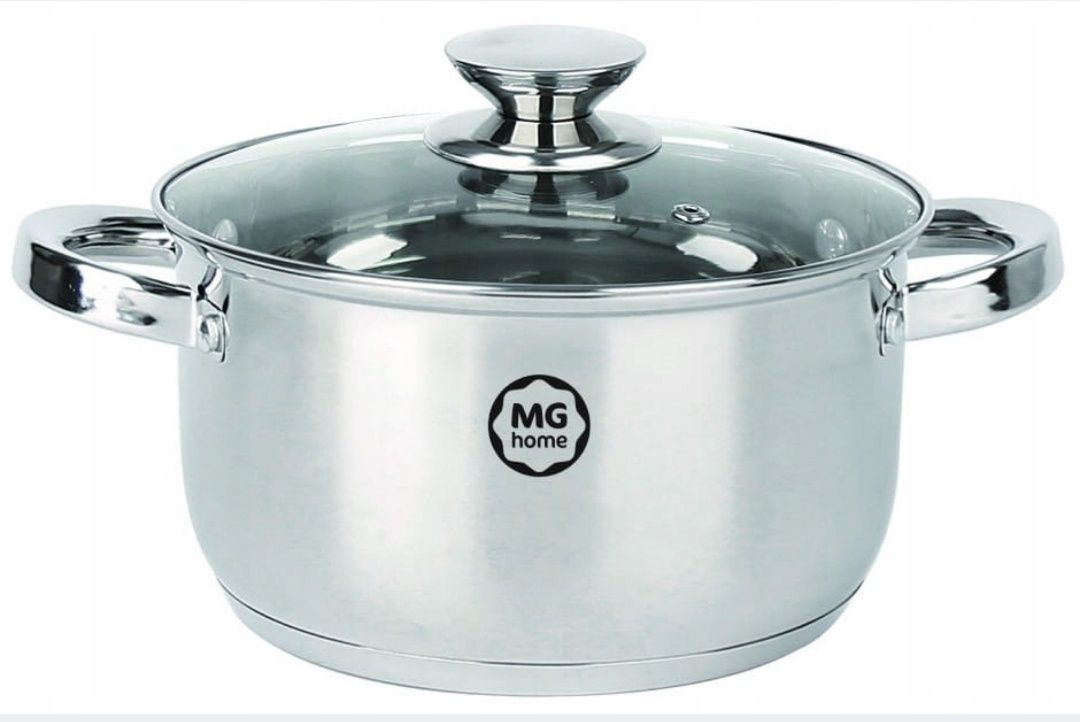 Zestaw garnków MG home MODERNO stal nierdzewna 6 el. 18/20/22 cm