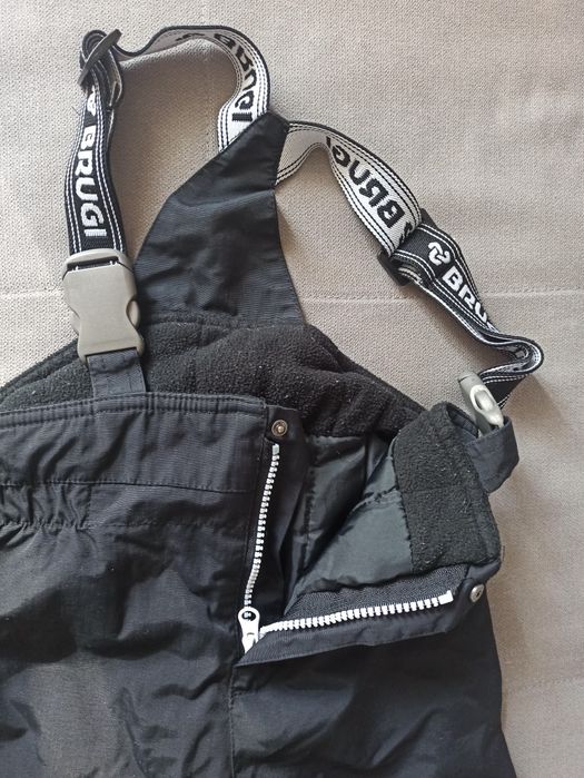 Spodnie narciarskie, zimowe, brugi, r. 92/98, chłopięce, czarne