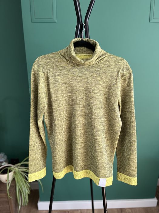 Golf sweter dwustronny zielony żółty green yellow Wed’ze
