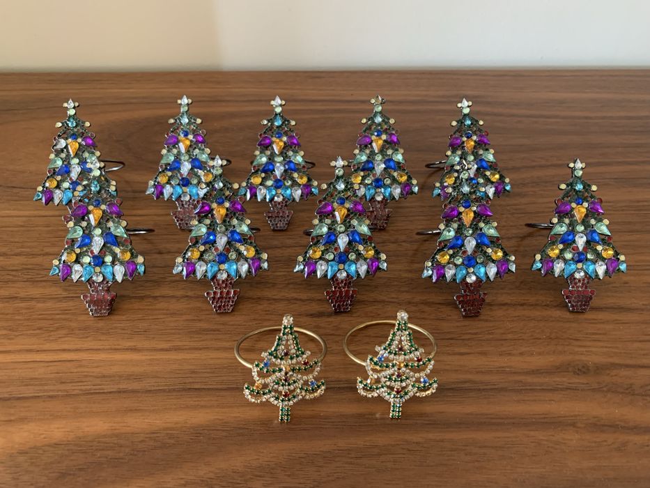 Argolas para guardanapos. Árvore de Natal. 10+2