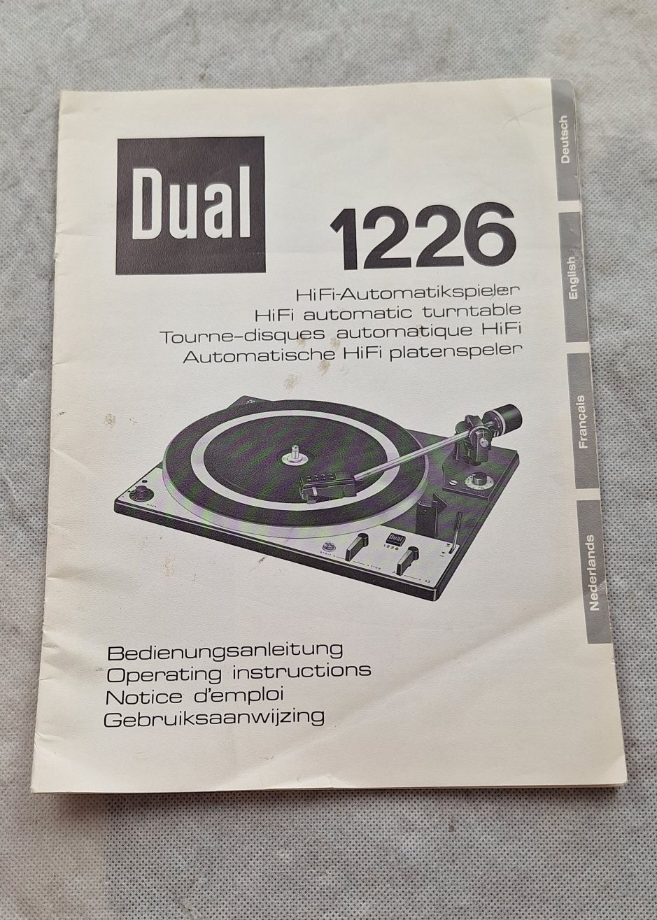 Instrukcja obsługi gramofon dual 1226