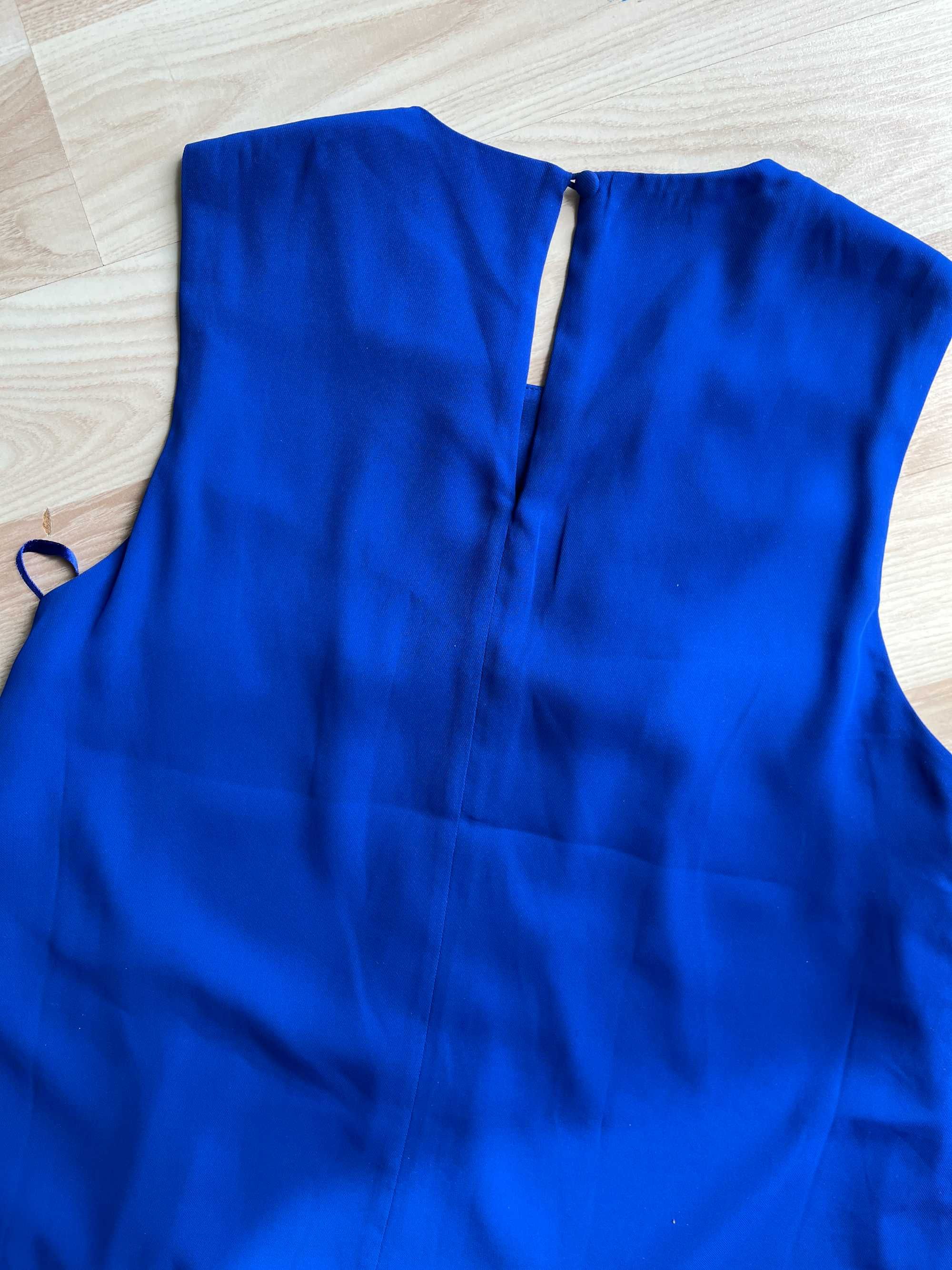 Kobaltowa trapezowa sukienka Apricot L