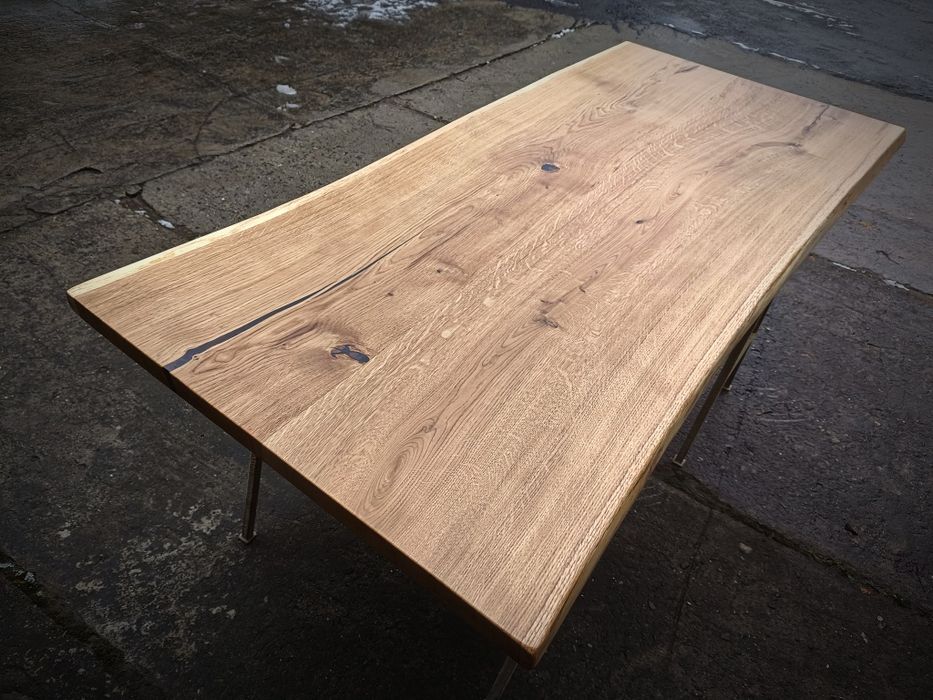 Blat dębowy •live Edge 185x82• na stół biurko ławę