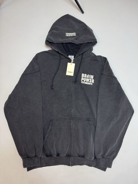 Зіп Худі Vetements Brain Power S M L XL Zip up oversized Balenciaga