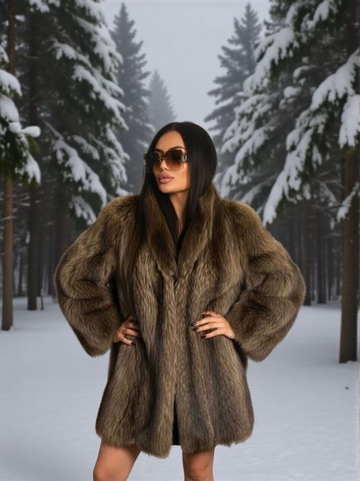 Futro naturalne puszyste, gęste i miękkie