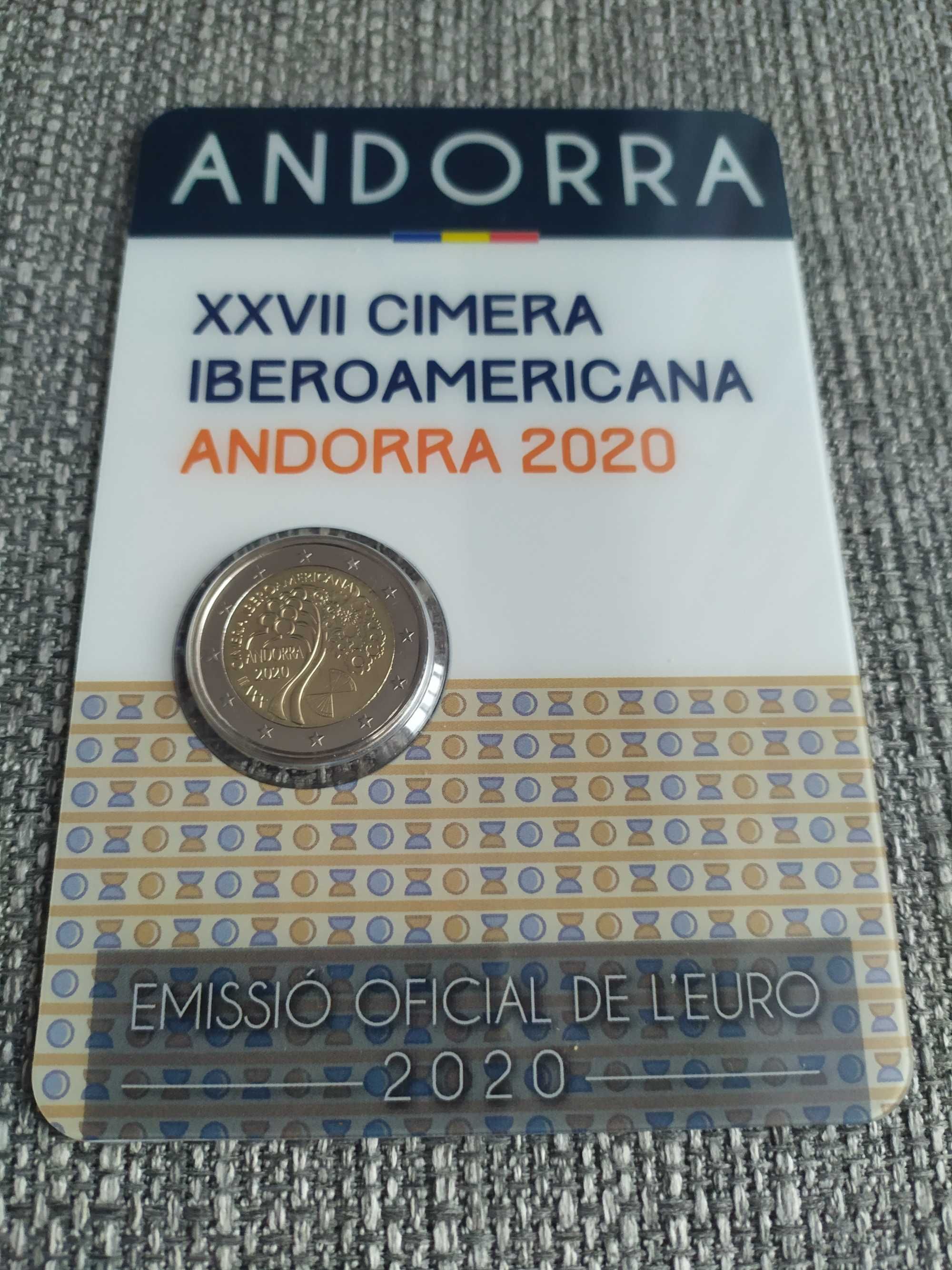 Niski numer!!! 2 x 2 euro okol. Andora Andorra 2020 Prawa + Szczyt