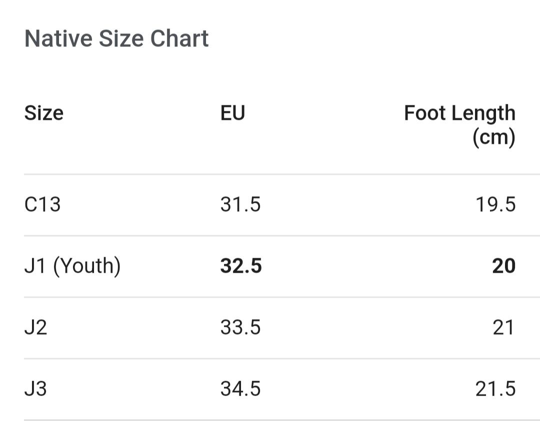 Nowe dziecięce buty Native rozm.32