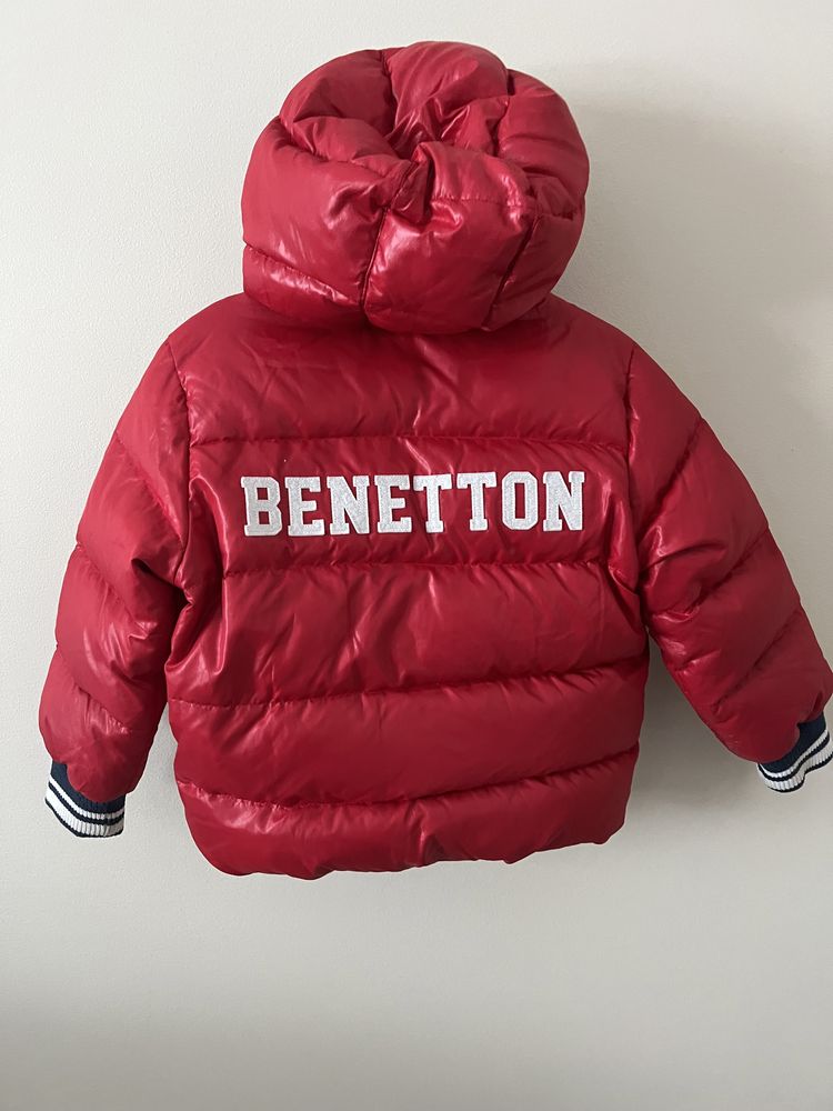 Benetton  włoska puchowa kurtka ciepła lekka r. 3-4 L 98-104 cm