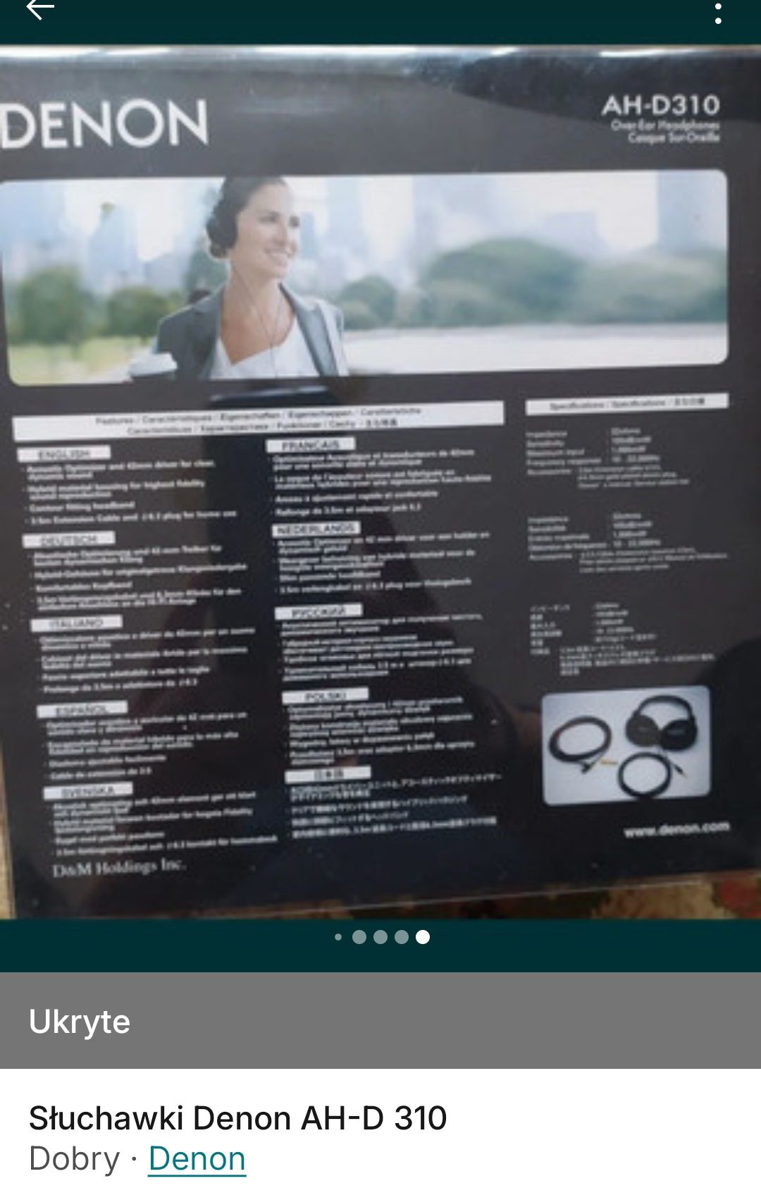 Słuchawki przewodowe Denon AH-D 310