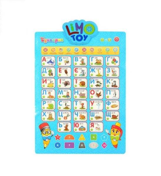 Плакат букварик Limo Toy 7031 UA-CP,плакат алфавіт,інтерактивна абетка