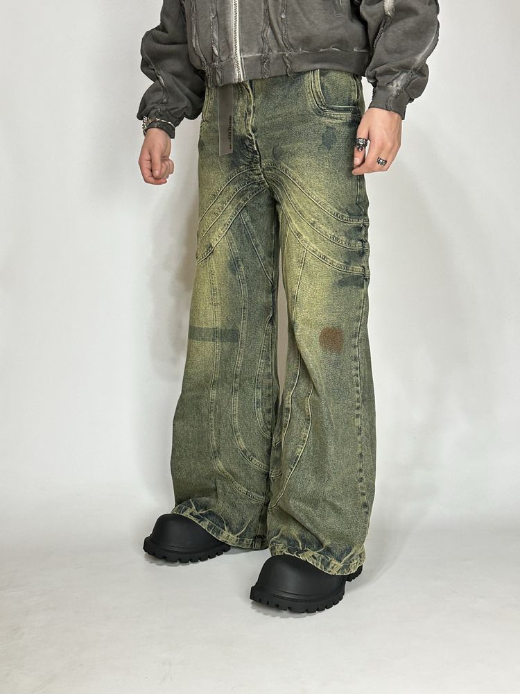 NFS No Faith Studios baggy faded archive custom opium джинси зелені М
