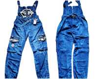 Philipp Plein Spodnie Jeans Ogrodniczki Unikat roz.XL cyrkonie