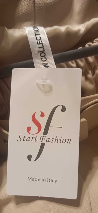 Garnitur damski włoski beżowy XL