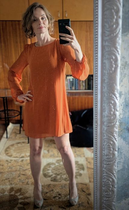 Okazja! Atmosphere r.S ruda cudna sukienka mini, litera A, lata '70 !!