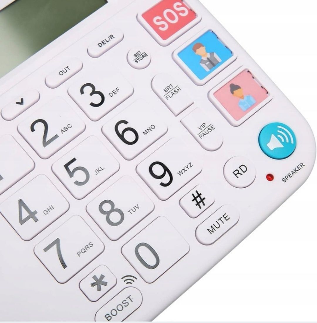 Telefon  Stacjonarny Przewodowy Duże Klawisze dla  Starszych Osób OR-8