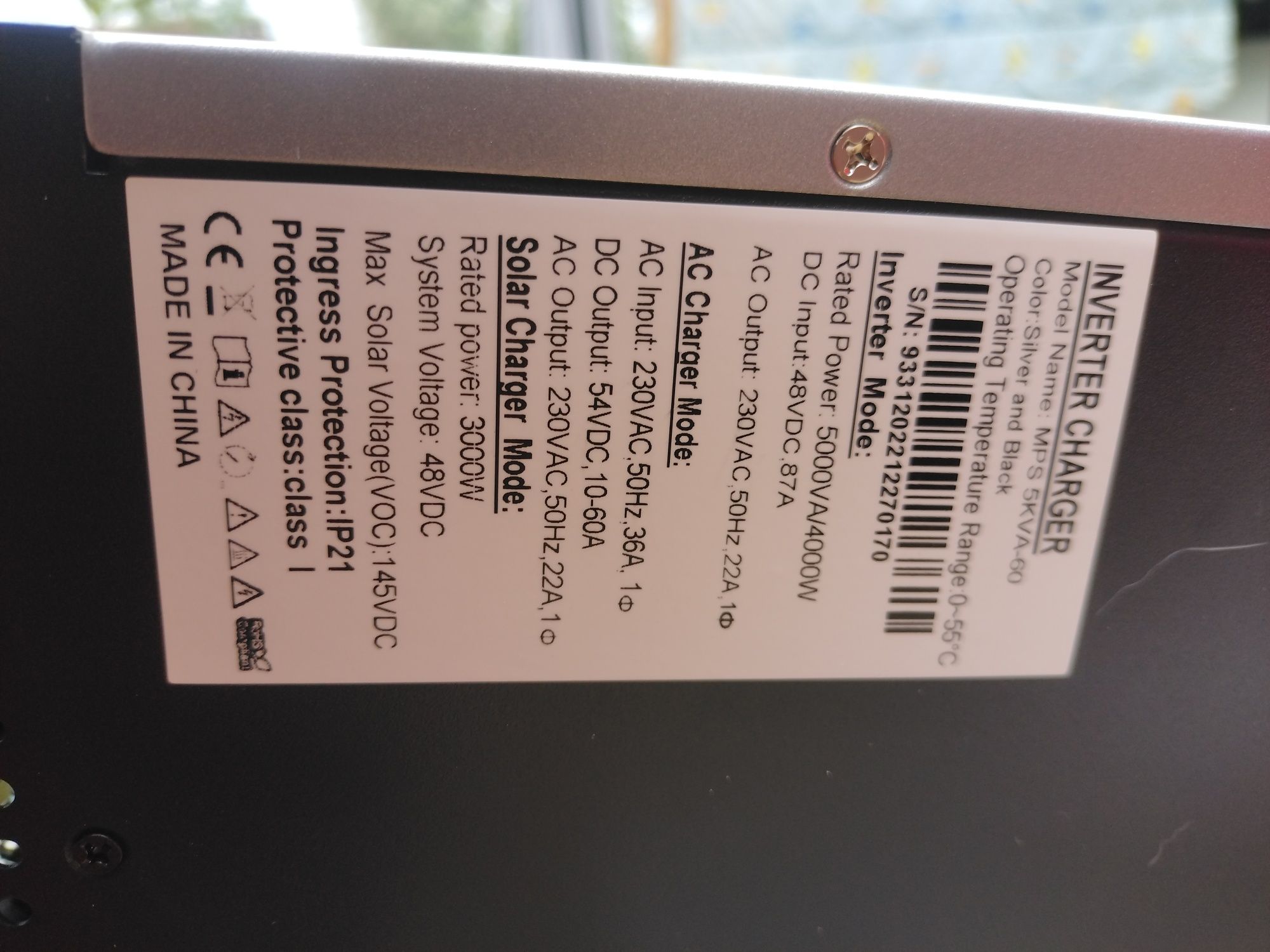 Inversor 5 kVa sistema solar híbrido Vevor