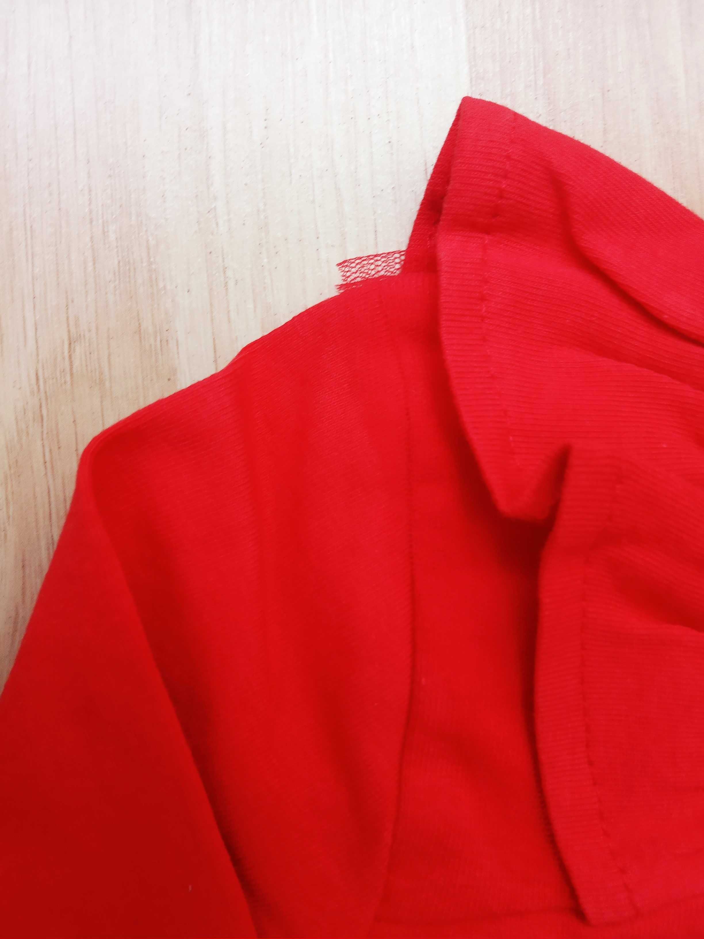 Bluza bluzeczka czerwona z tiulem 80 cm marka 5.10.15 Baby