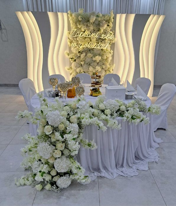 ścianka led, ścianka ślubna, tło pary młodej