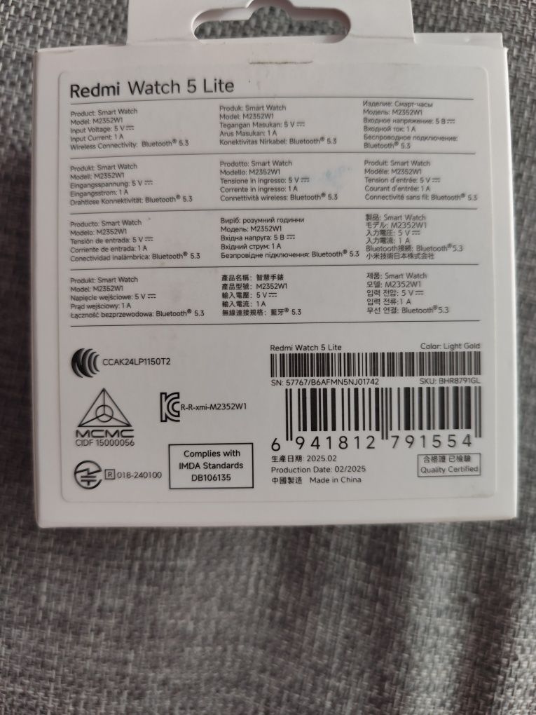 Smartwatch XIAOMI Redmi Watch 5 lite Cena nie podlega negocjacji !!!