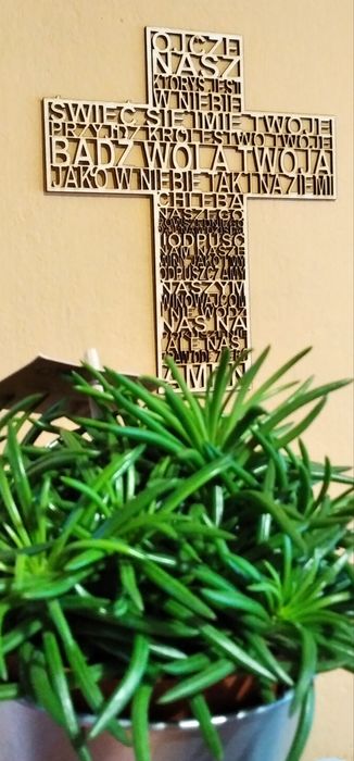 Krzyż drewniany duży z Modlitwą Ojcze Nasz