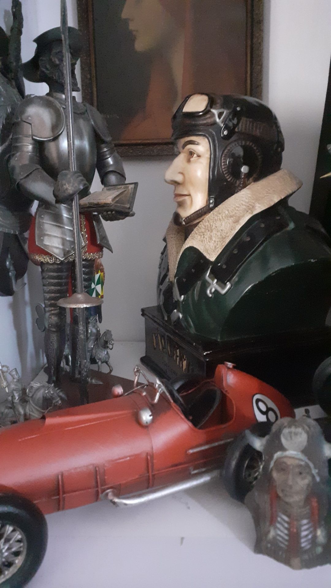 Estátua Busto Vintage Aviador antiga loja Fillano