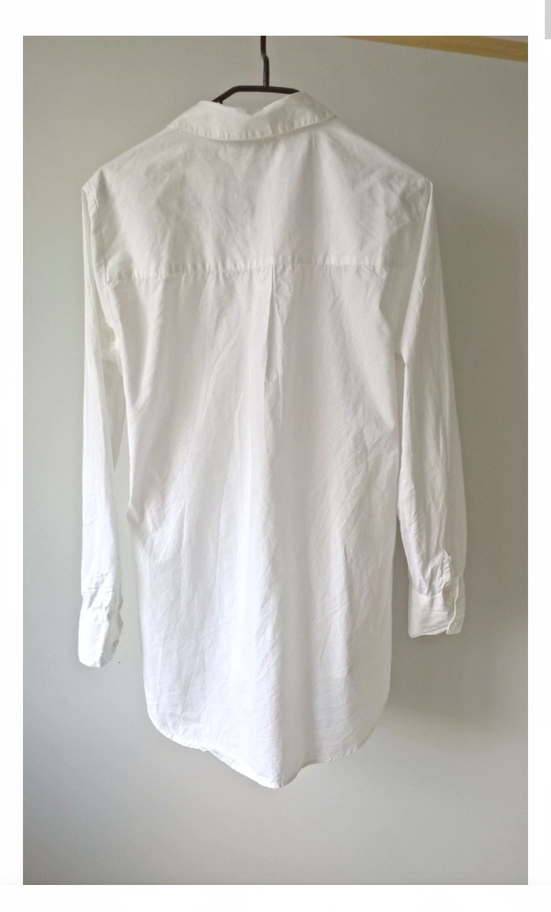 Elegancka biała bluzka 100% bawełna koszulowa Basic klasyka