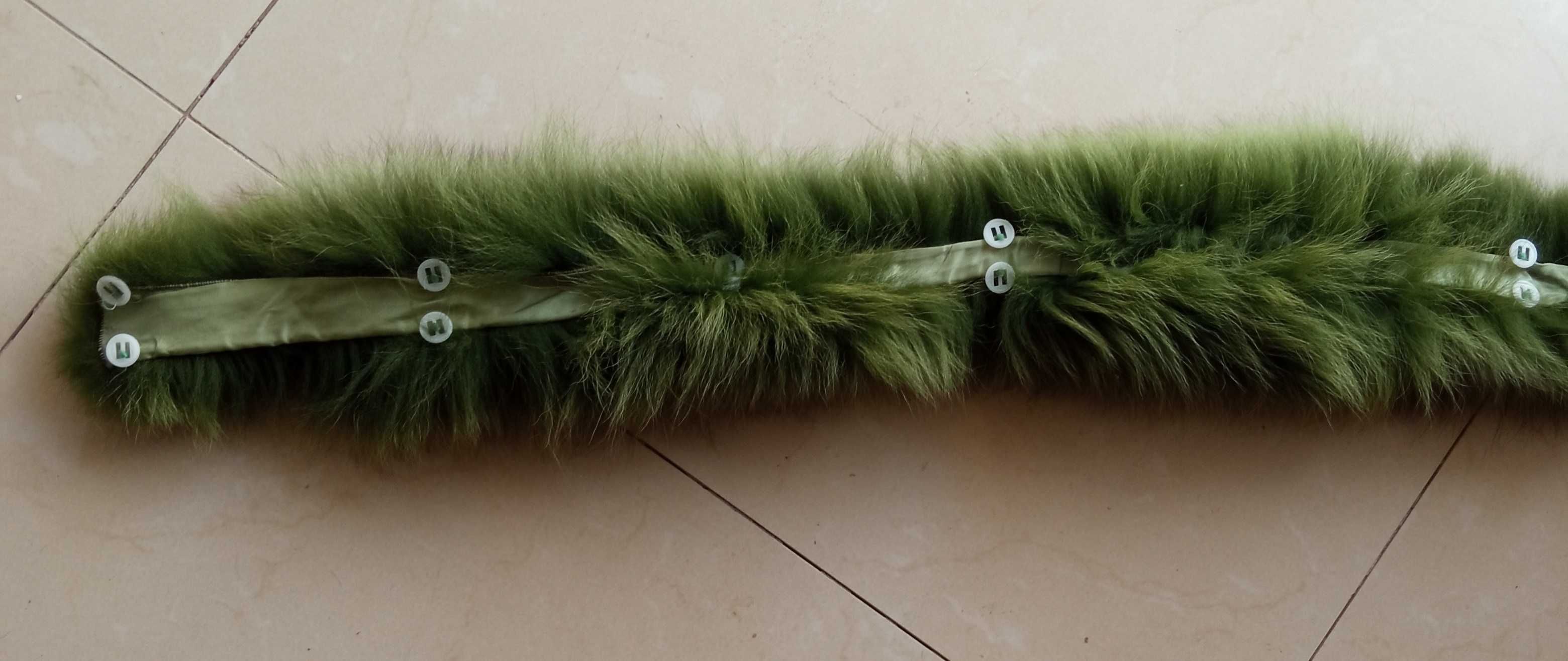Obszycie kaptura kołnierza lis naturalny 80 cm khaki