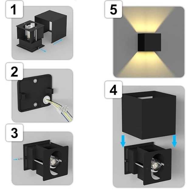 Pack 2 candeeiros/Apliques de parede - IP65 / LED G9 / Luz Ajustável
