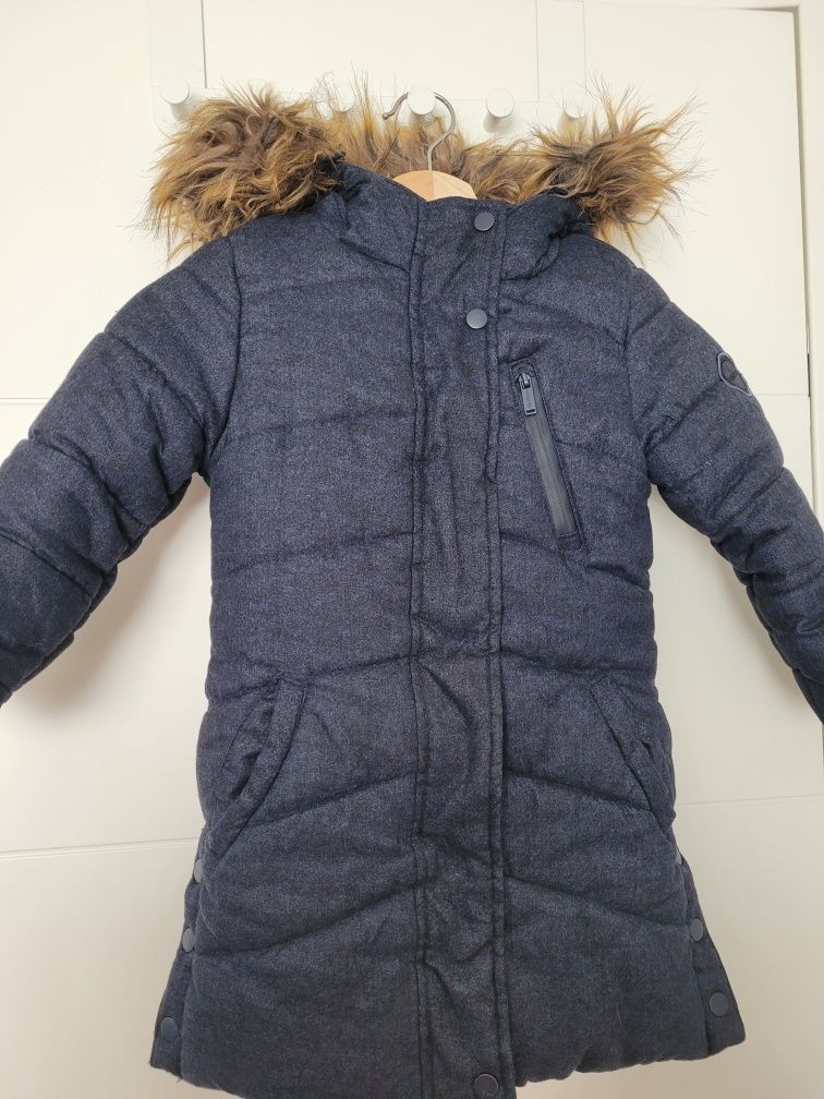 Płaszcz zimowy dla dziewczynki RESERVED rozm. 116 cm