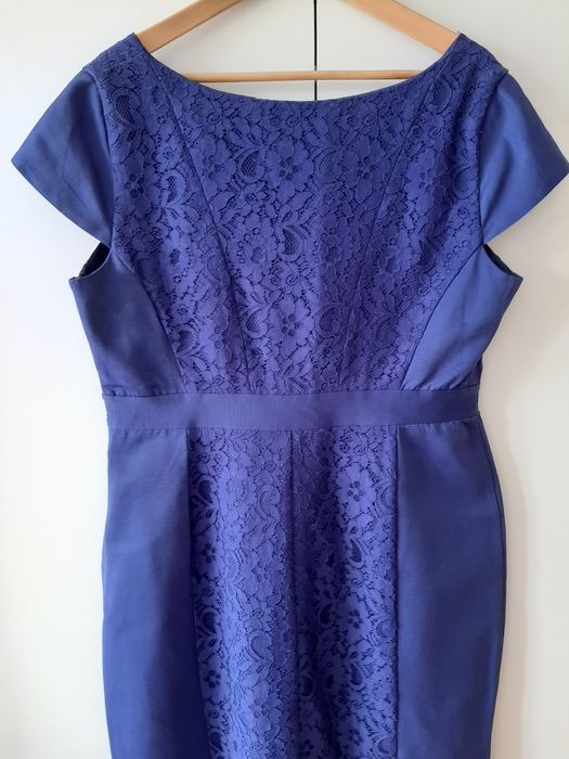 Fioletowa sukienka, wysoka jakość wykonania, wizytowo-imprezowa