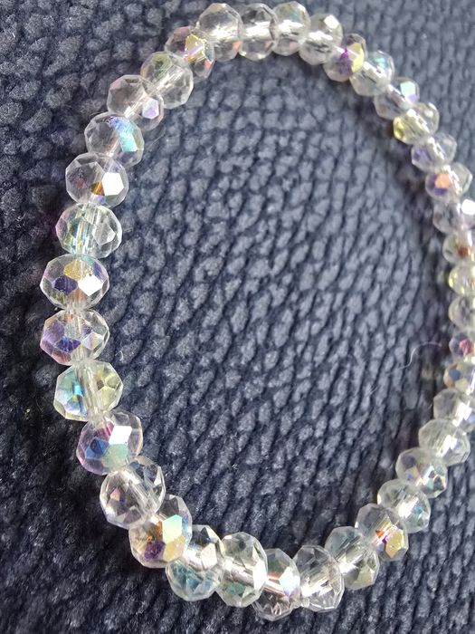 Bransoletka a'la Swarovski, drobne koraliki. HAND MADE