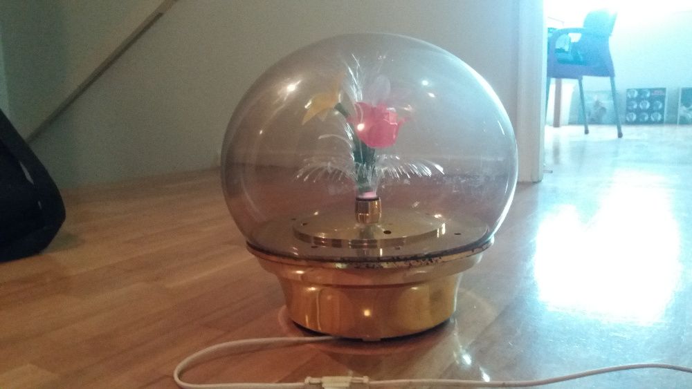 Candeeiro de flores e fibra óptica retro vintage