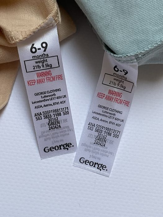 68 74 George 2pak bawełniana bluzka z długim rękawem zwierzątka zebra