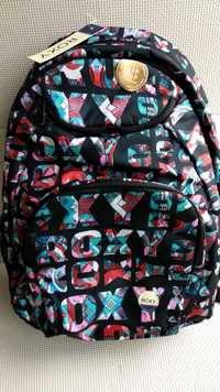 Рюкзак в школу Roxy черный с цветными надписями